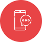 icono celular con globo de comunicacion